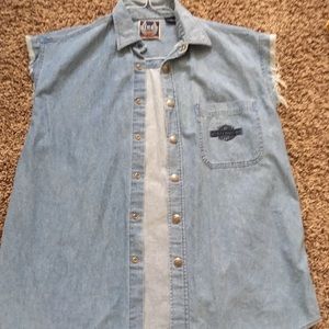 Harley-Davidson Denim sleeveless shirt.